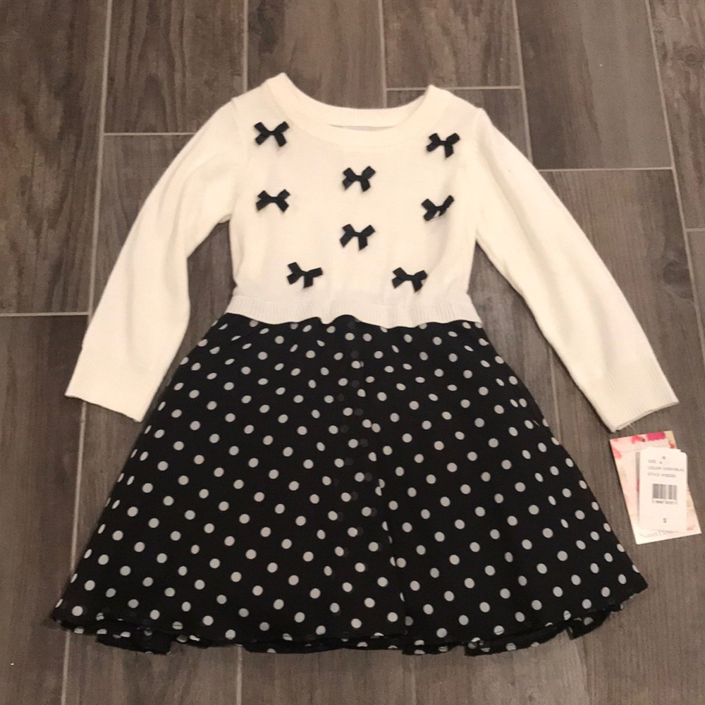 Cream & Black Sweater Dress